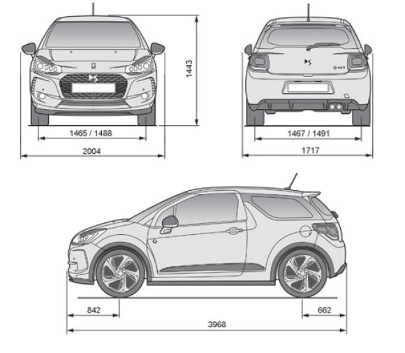 Dimensioni (in mm) GT RACING