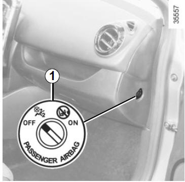 Sicurezza bambini: disattivazione, attivazione airbag passeggero anteriore